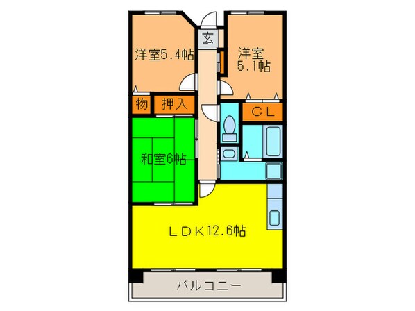 ルミエ－ル多田の物件間取画像